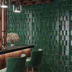 Prism Jade Beveled Brick Cast Glass Mosaic Tile | Tile Club