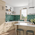 Prism Jade Beveled Hexagon Cast Glass Mosaic Tile | Tile Club