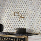 Prism Pearl Beveled Diamond Glass Mosaic Tile