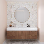 Prism Pearl Beveled Hexagon Cast Glass Mosaic Tile | Tile Club