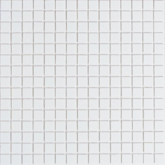 Pure White Glossy Squares Glass Pool Tile