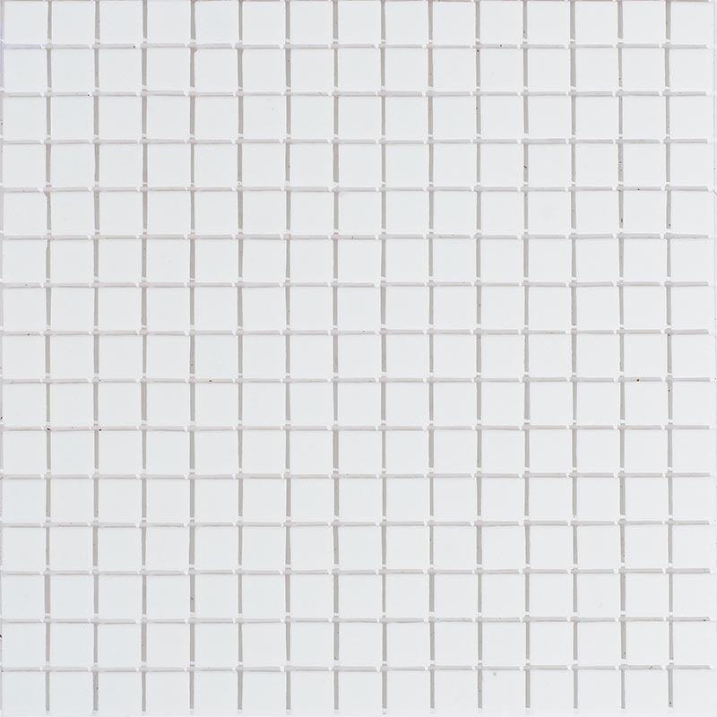 Pure White Squares Glass Pool Tile Sample