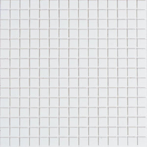 Pure White Squares Glass Pool Tile Sample