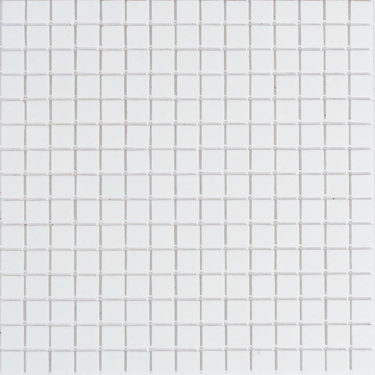 Pure White Squares Glass Pool Tile Sample