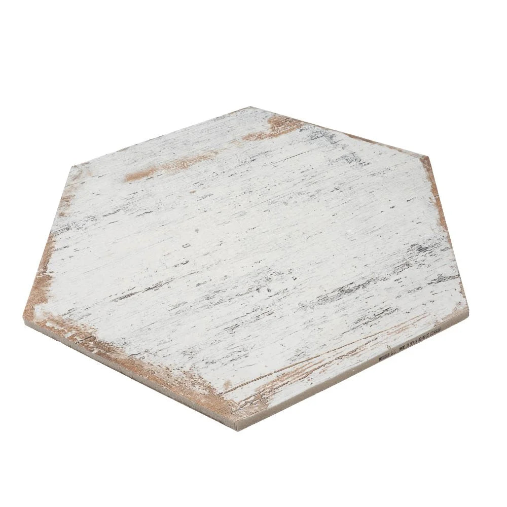 Retro Blanco Hex Whitewashed Porcelain Tile | Tile Club