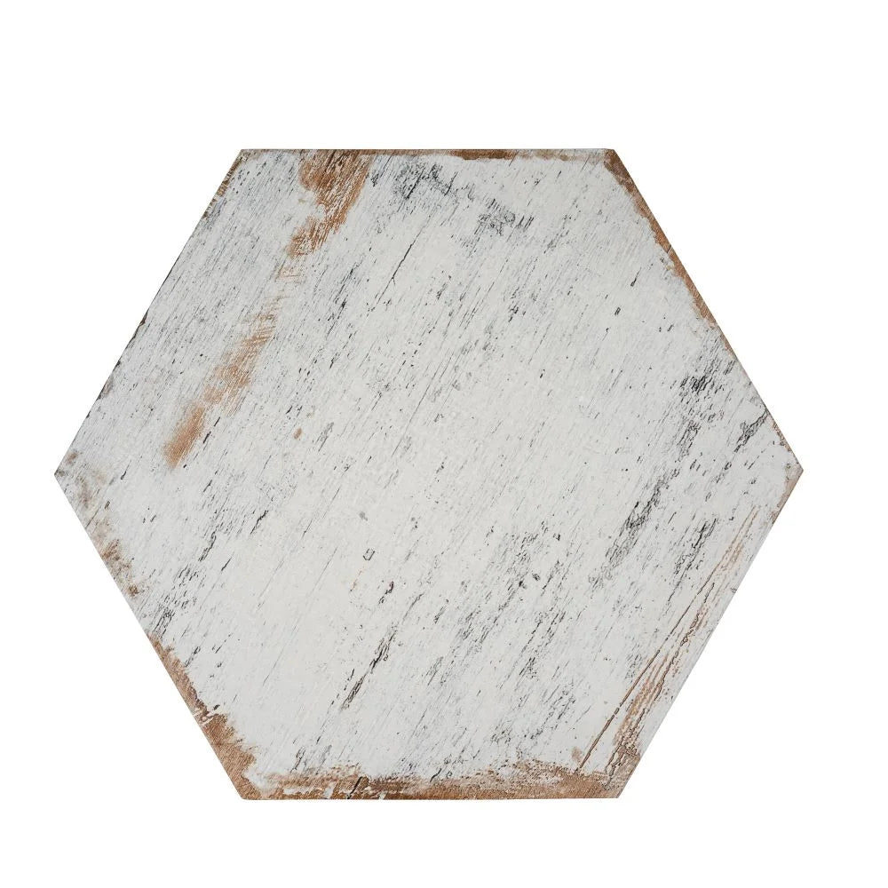 Retro Blanco Hex Whitewashed Porcelain Tile | Tile Club