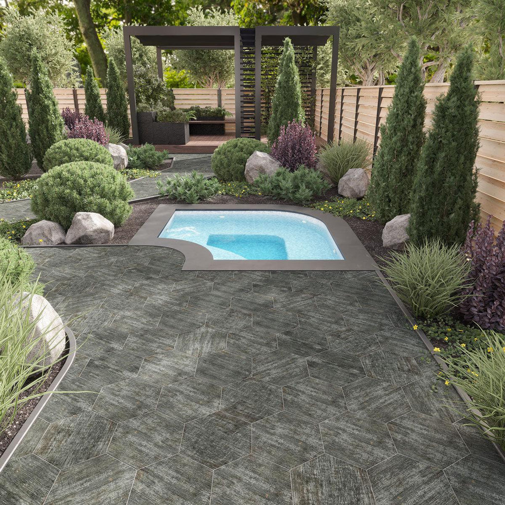 Retro Cendra Hex Porcelain Tile | Tile Club