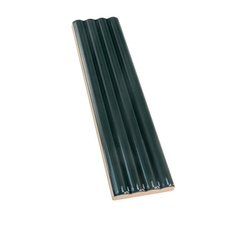 Groove Laurel Deco Gloss Ceramic Subway Tile | Tile Club