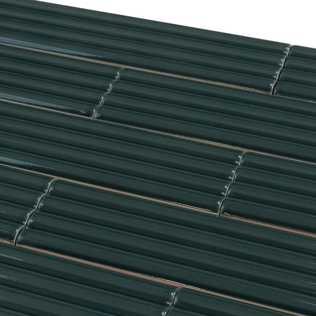 Groove Laurel Deco Gloss Ceramic Subway Tile | Tile Club