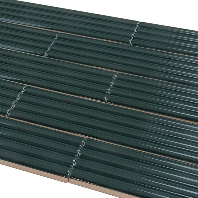 Groove Laurel Deco Gloss Ceramic Subway Tile | Tile Club
