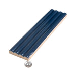 Groove Navy Deco Gloss Ceramic Subway Tile | Tile Club