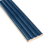 Groove Navy Deco Gloss Ceramic Subway Tile | Tile Club