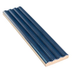Groove Navy Deco Gloss Ceramic Subway Tile | Tile Club
