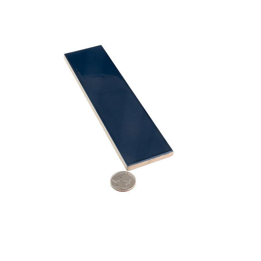 Groove Navy Gloss Ceramic Subway Tile | Tile Club