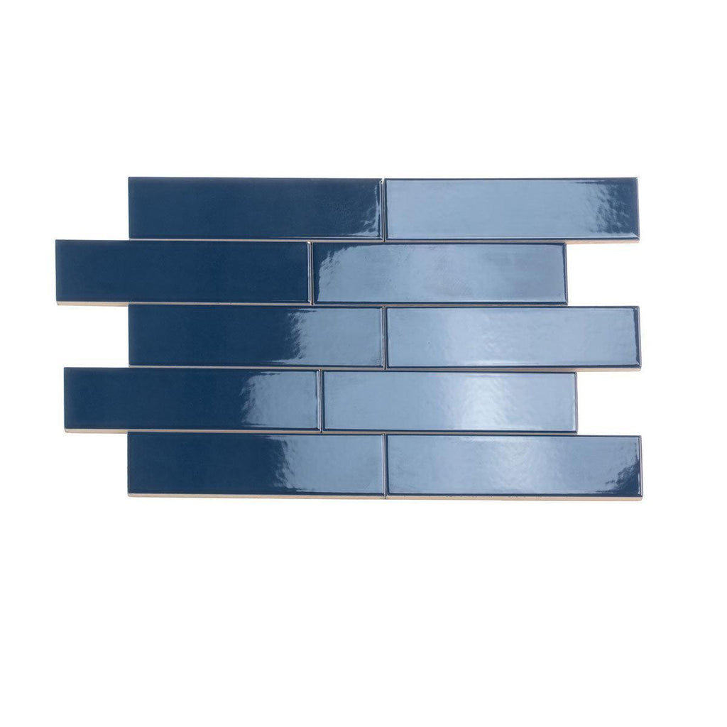 Groove Navy Gloss Ceramic Subway Tile | Tile Club
