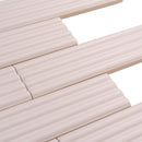 Groove Pink Deco Matte Ceramic Subway Tile | Tile Club