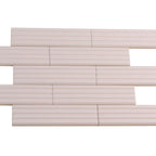 Groove Pink Deco Matte Ceramic Subway Tile | Tile Club