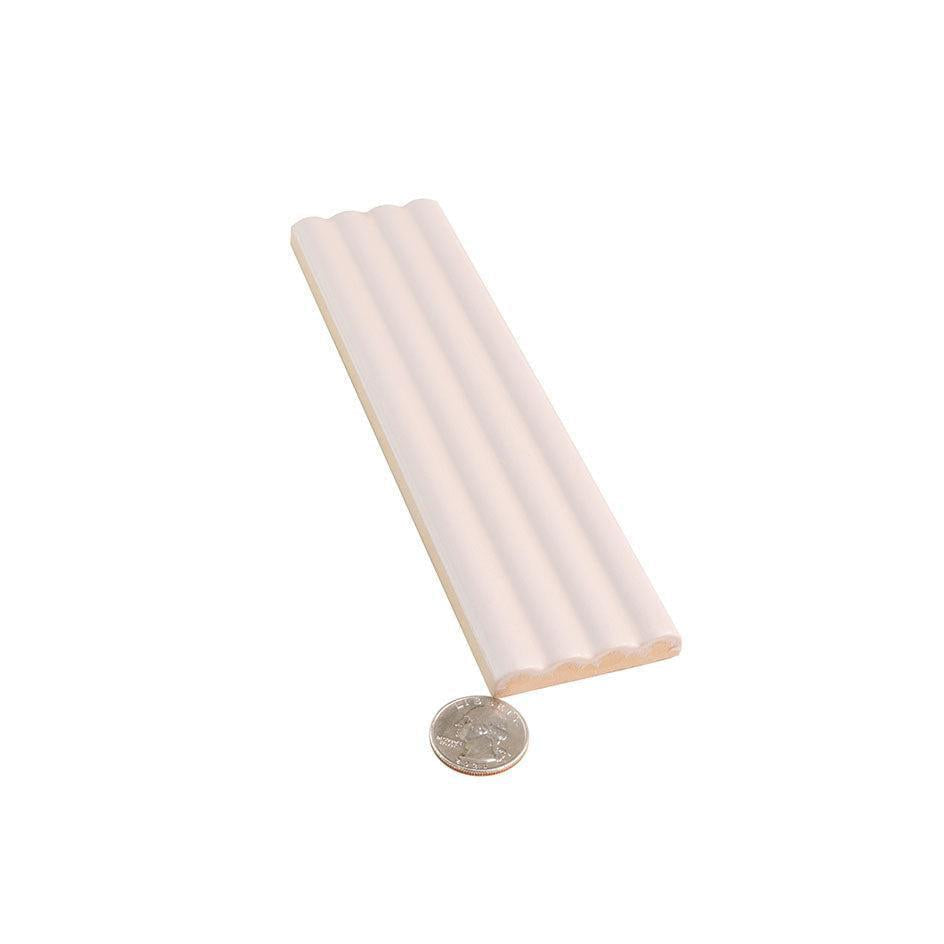 Groove Pink Deco Matte Ceramic Subway Tile | Tile Club