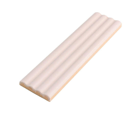 Groove Pink Deco Matte Ceramic Subway Tile | Tile Club