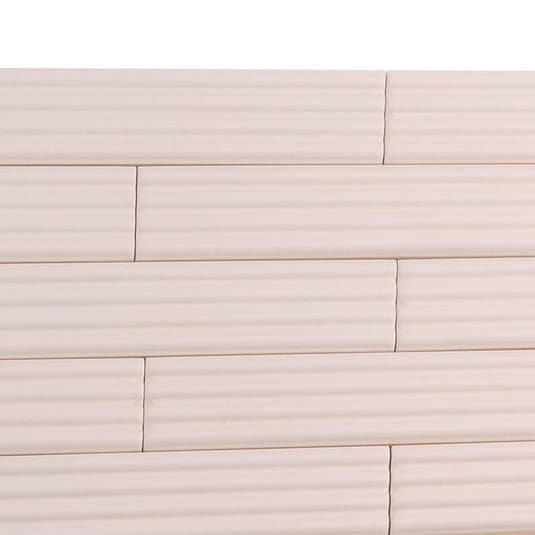 Groove Pink Deco Matte Ceramic Subway Tile | Tile Club