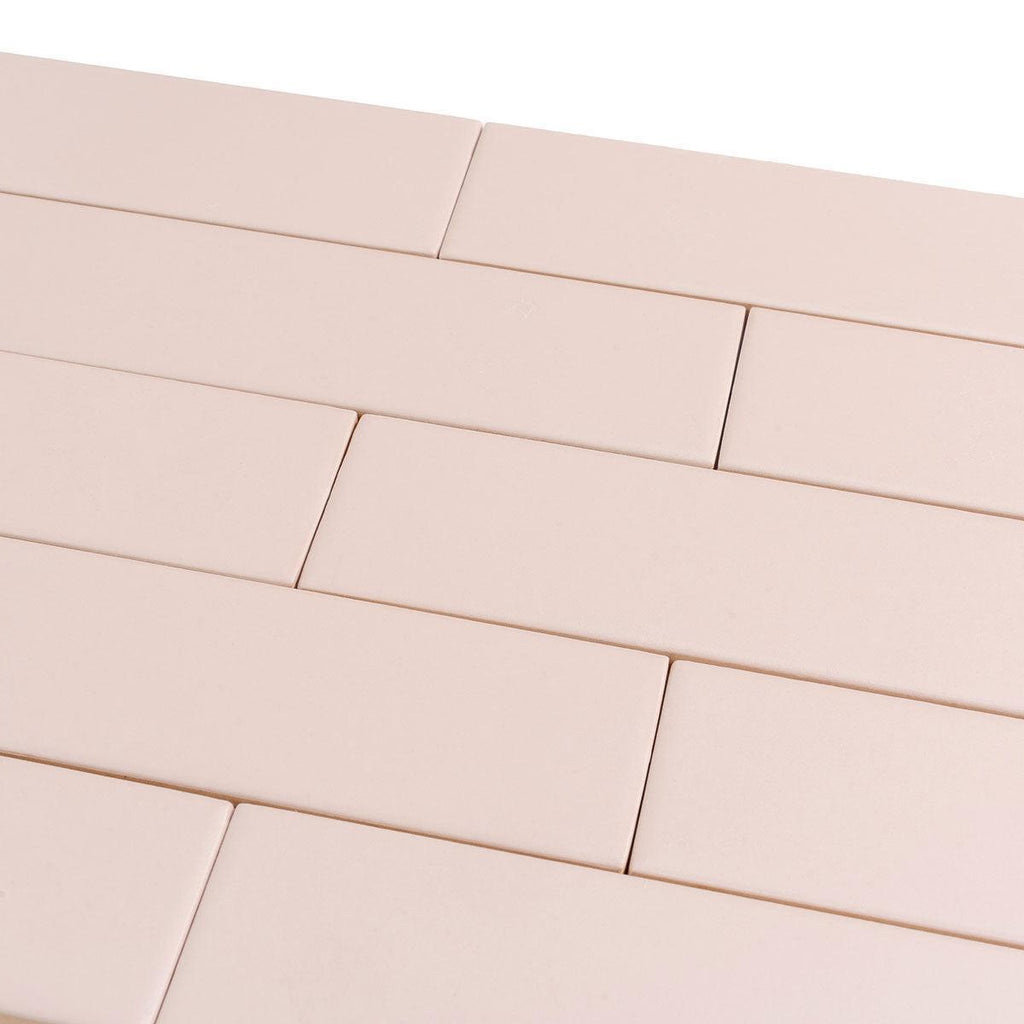 Groove Pink Gloss Ceramic Subway Tile | Tile Club