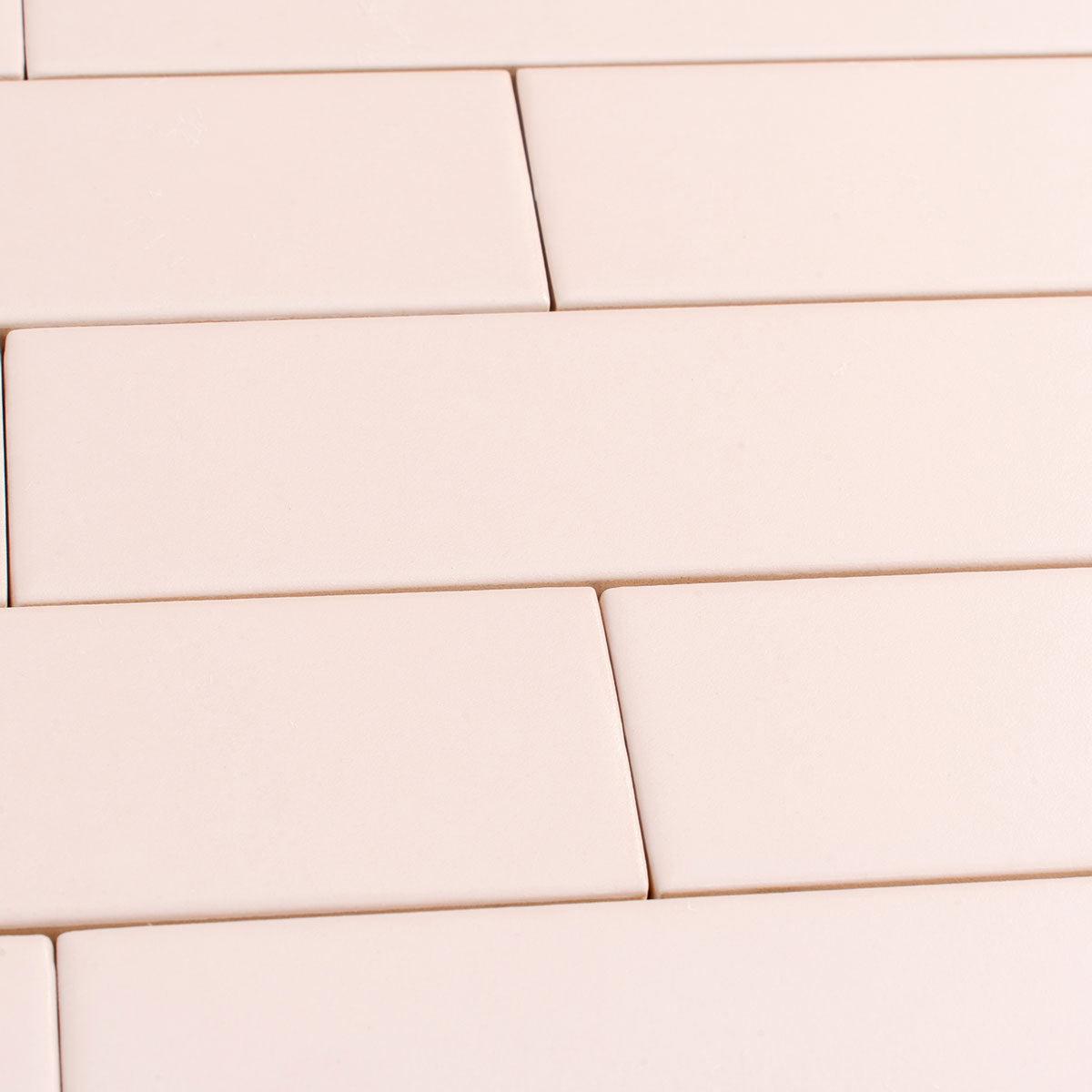Groove Pink Gloss Ceramic Subway Tile | Tile Club