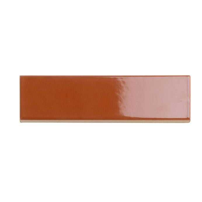 Groove Terra Cotta Gloss Ceramic Subway Tile