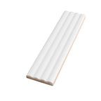 Groove White Deco Matte Ceramic Subway Tile | Tile Club
