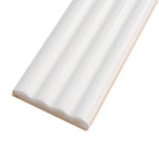 Groove White Deco Matte Ceramic Subway Tile | Tile Club