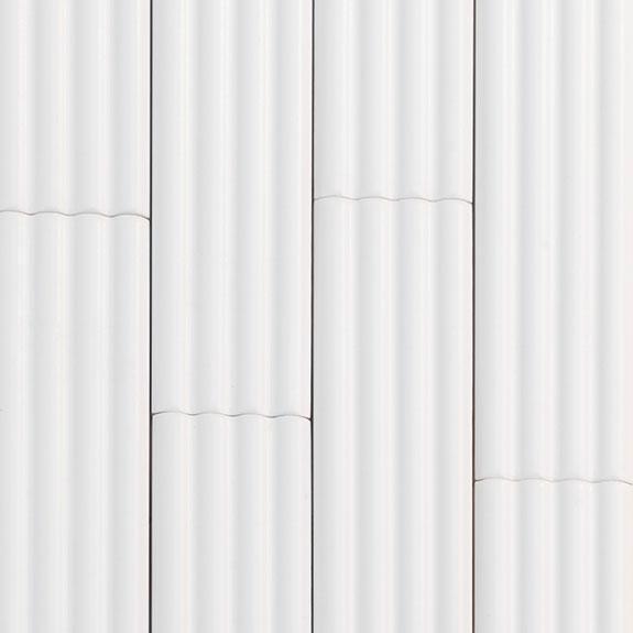 Groove White Deco Matte Ceramic Subway Tile | Tile Club