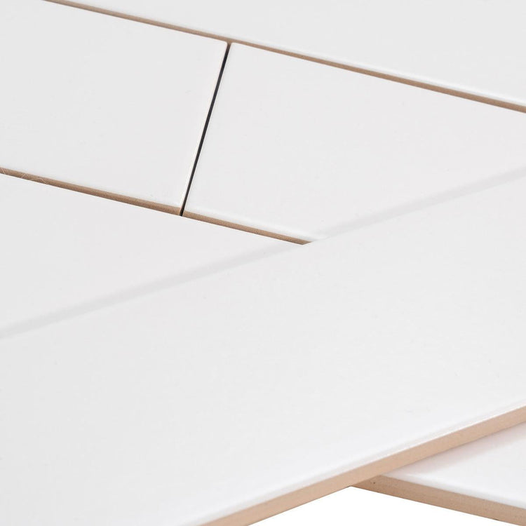 Groove White Matte Ceramic Subway Tile | Tile Club