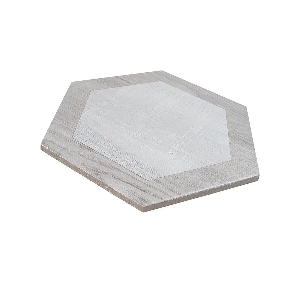 Esagona Intarcio Silver Wood Look Porcelain Tile | Tile Club