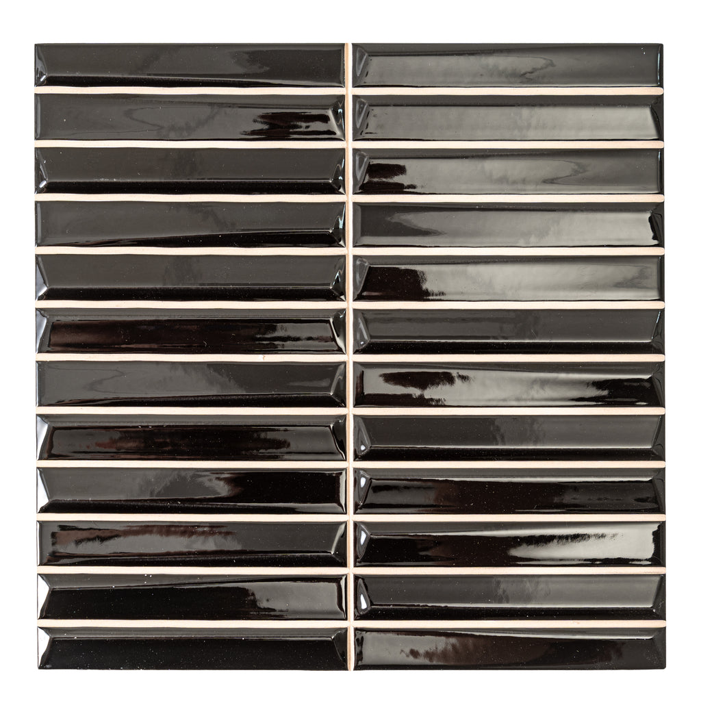 Baldwin Black Textured Ceramic Kit Kat Tile | Tile Club