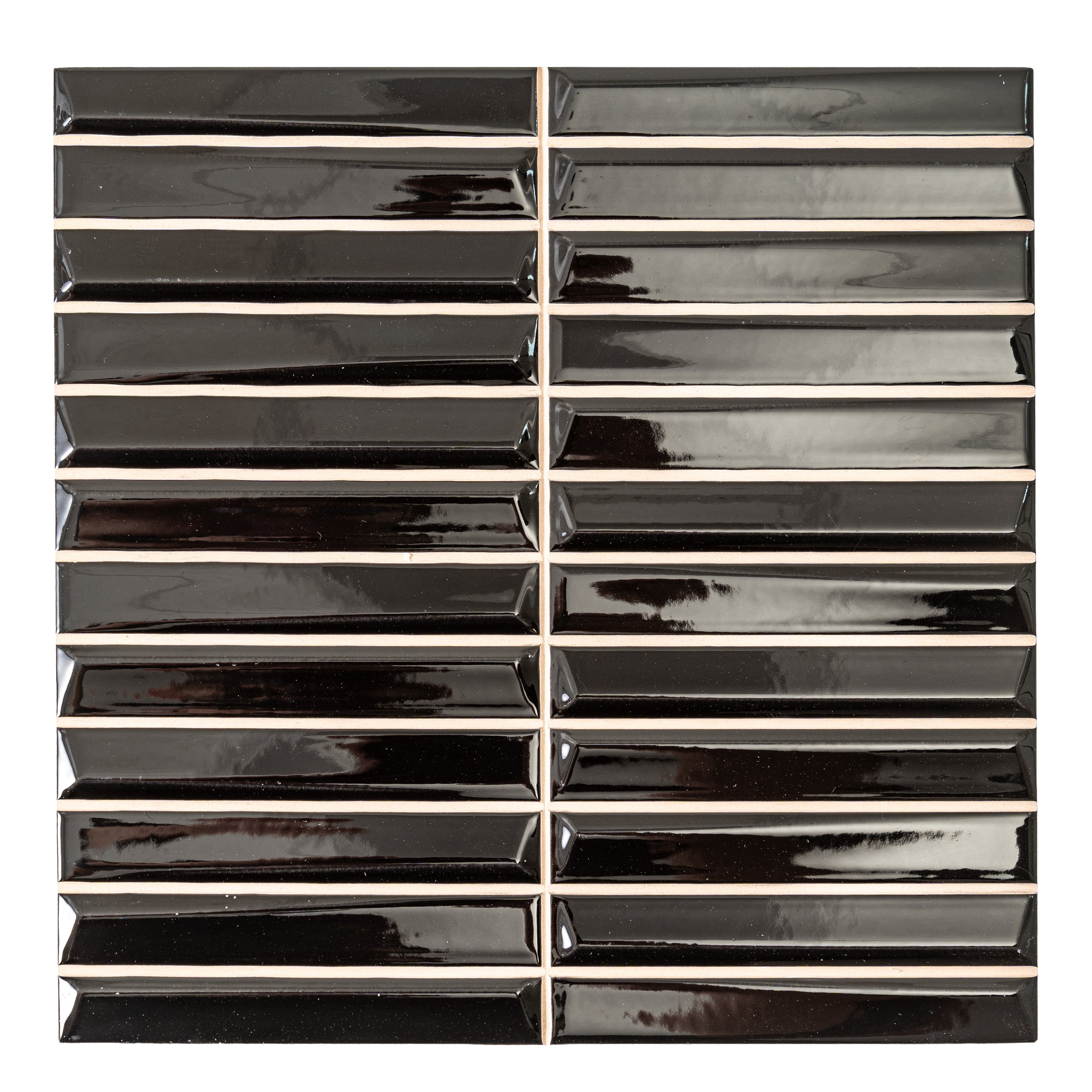 Baldwin Black Textured Ceramic Kit Kat Tile | Tile Club
