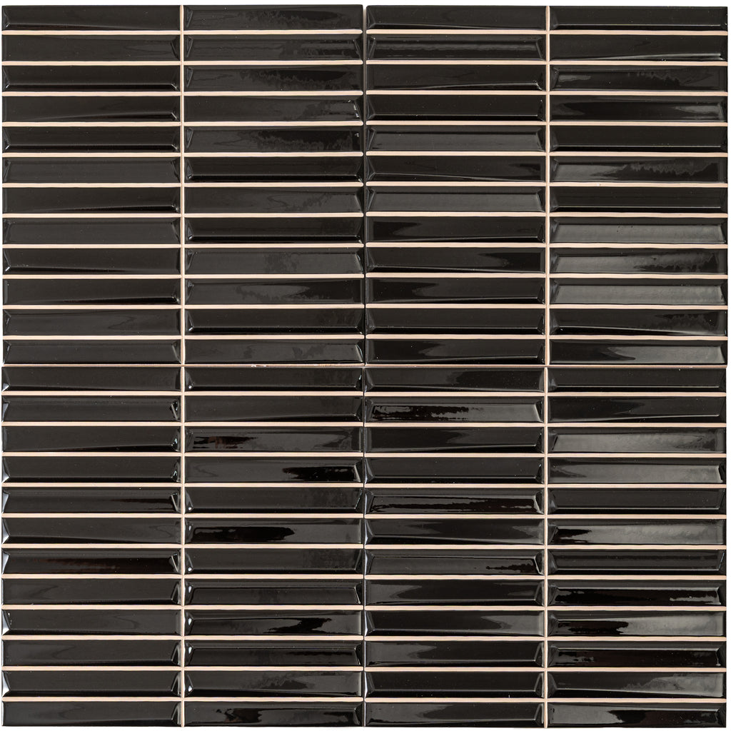 Baldwin Black Textured Ceramic Kit Kat Tile | Tile Club