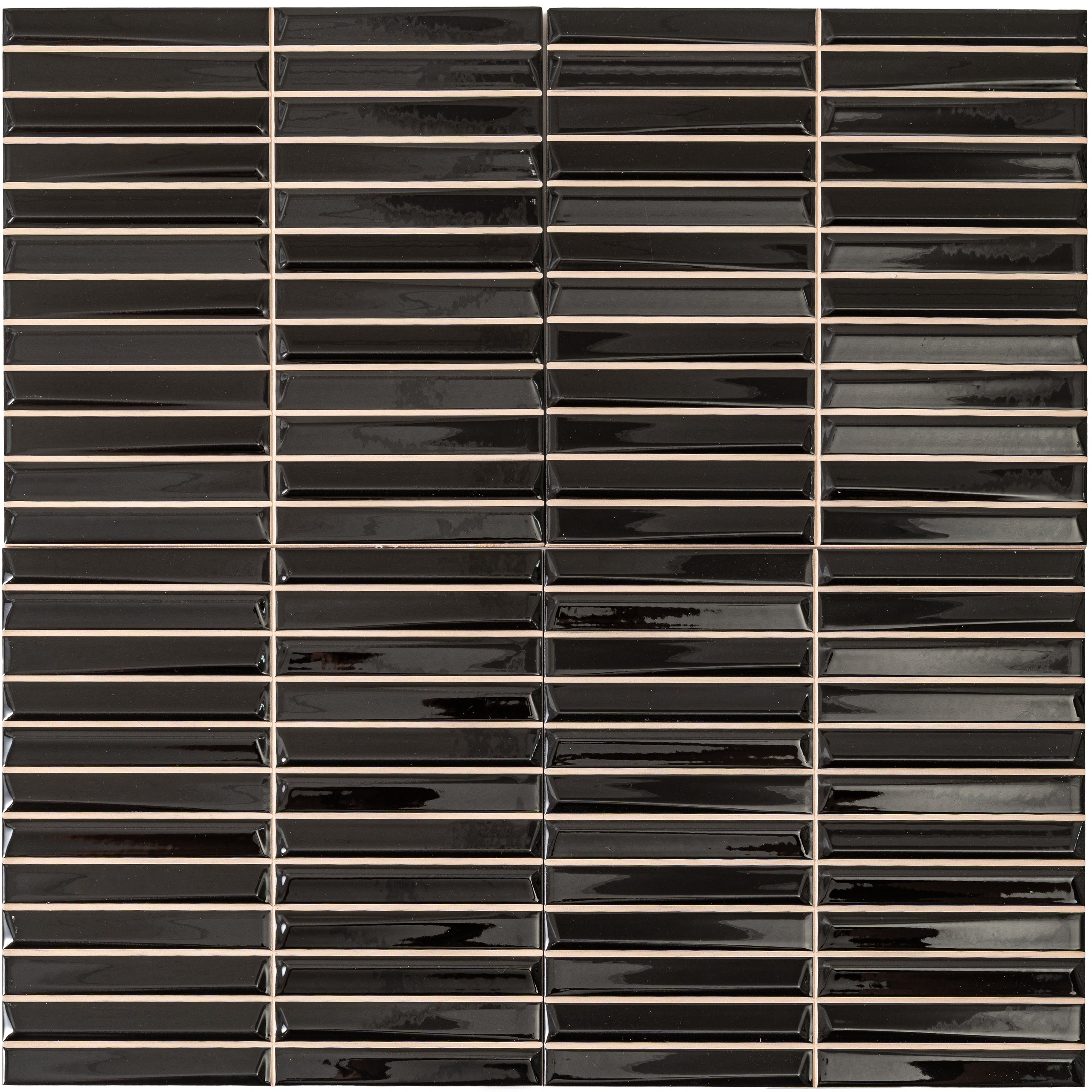 Baldwin Black Textured Ceramic Kit Kat Tile | Tile Club
