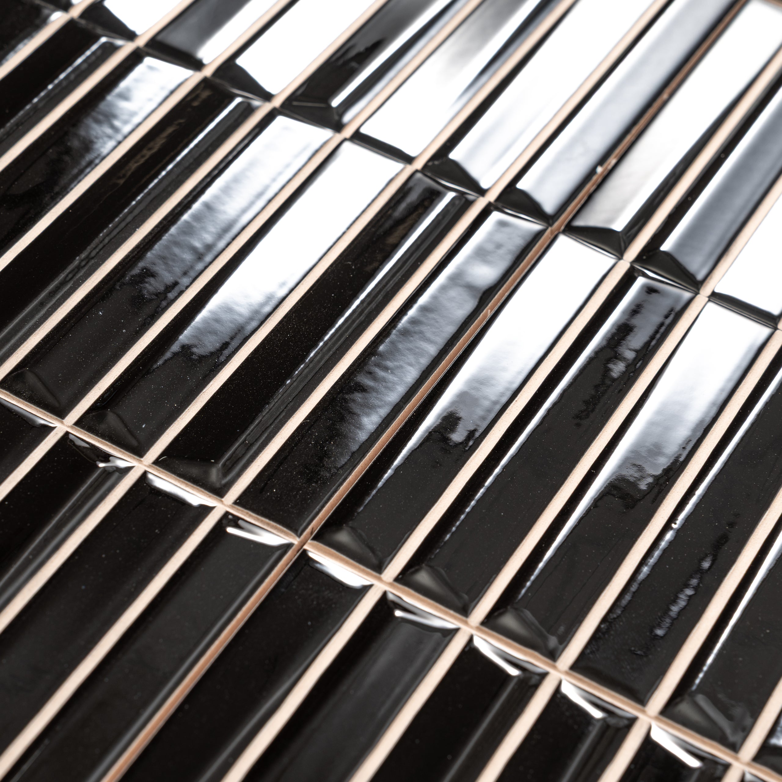 Baldwin Black Textured Ceramic Kit Kat Tile | Tile Club