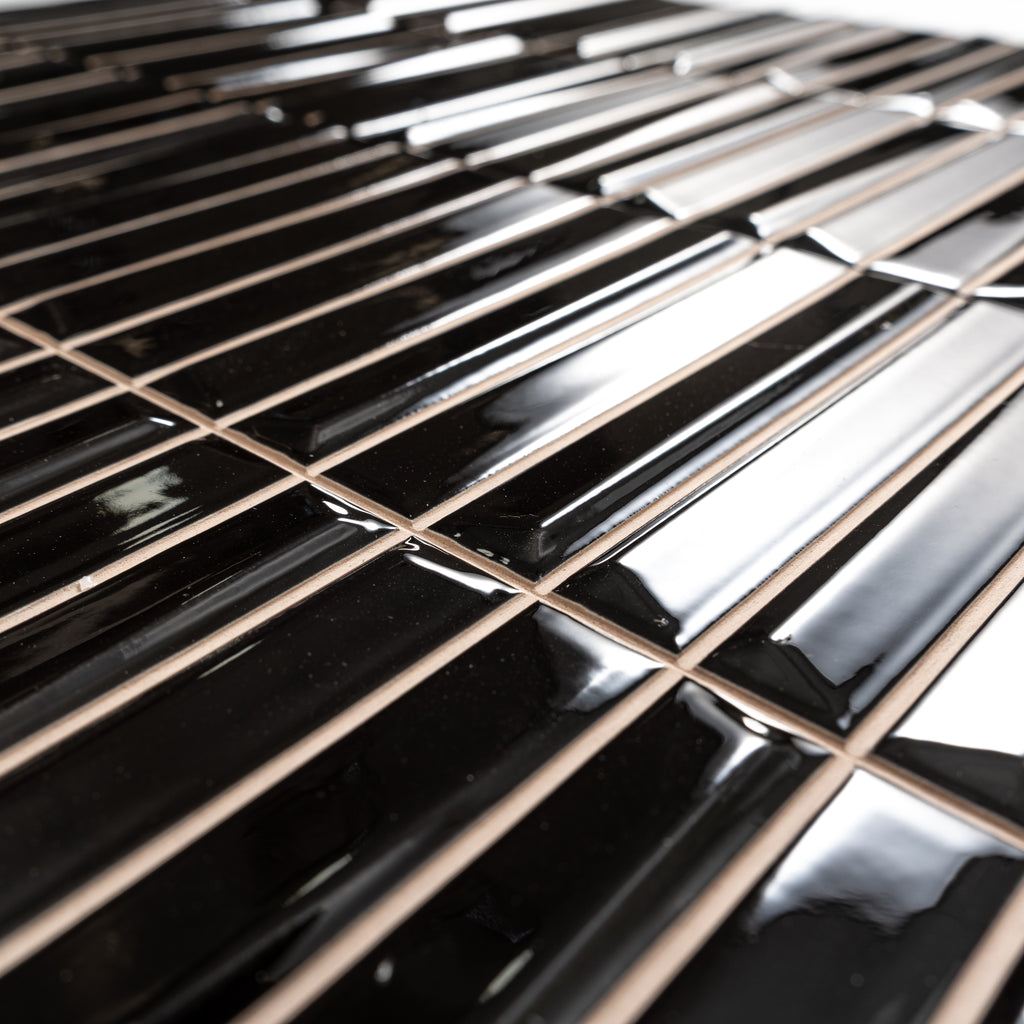 Baldwin Black Textured Ceramic Kit Kat Tile | Tile Club
