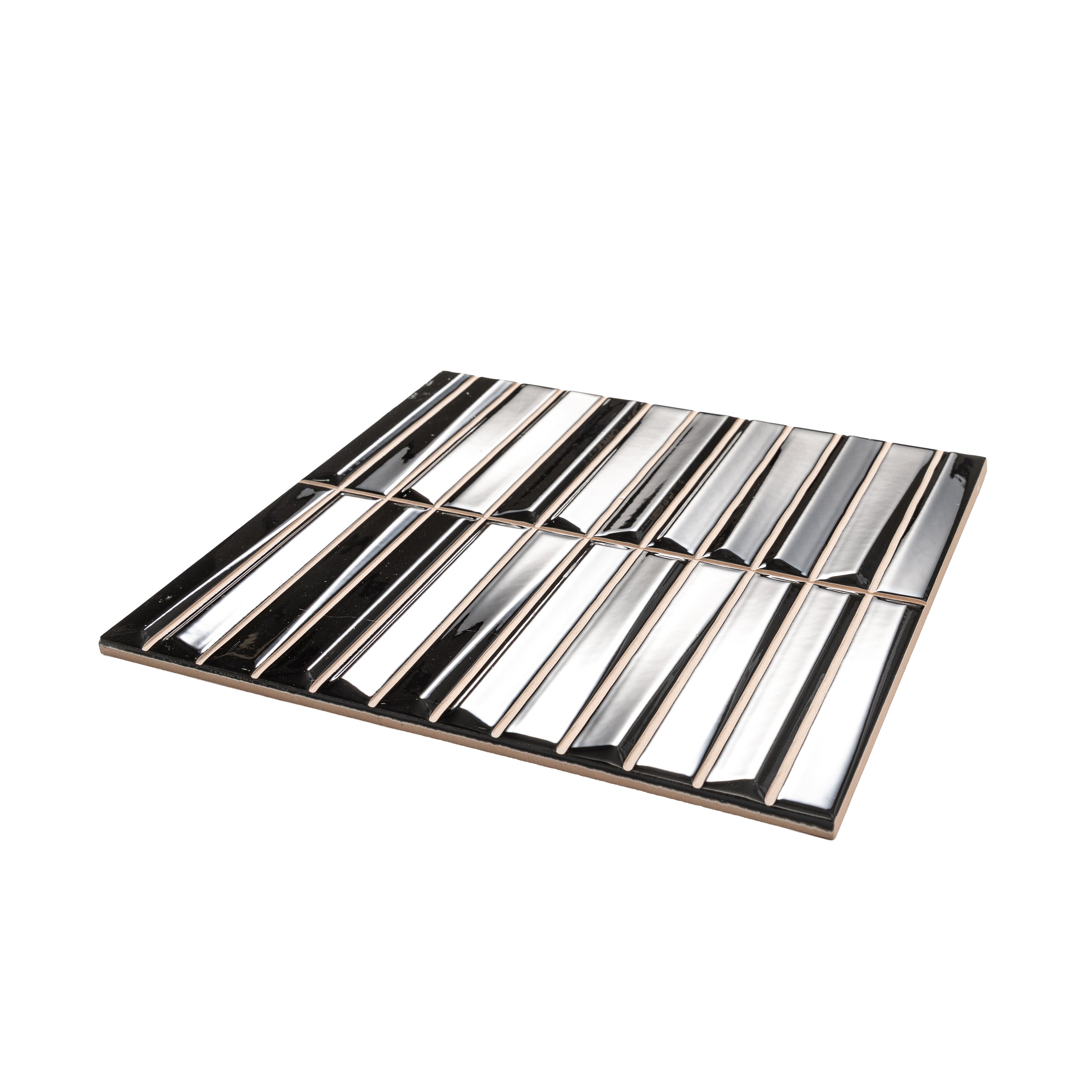Baldwin Black Textured Ceramic Kit Kat Tile | Tile Club