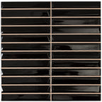 Baldwin Black Textured Ceramic Kit Kat Tile | Tile Club