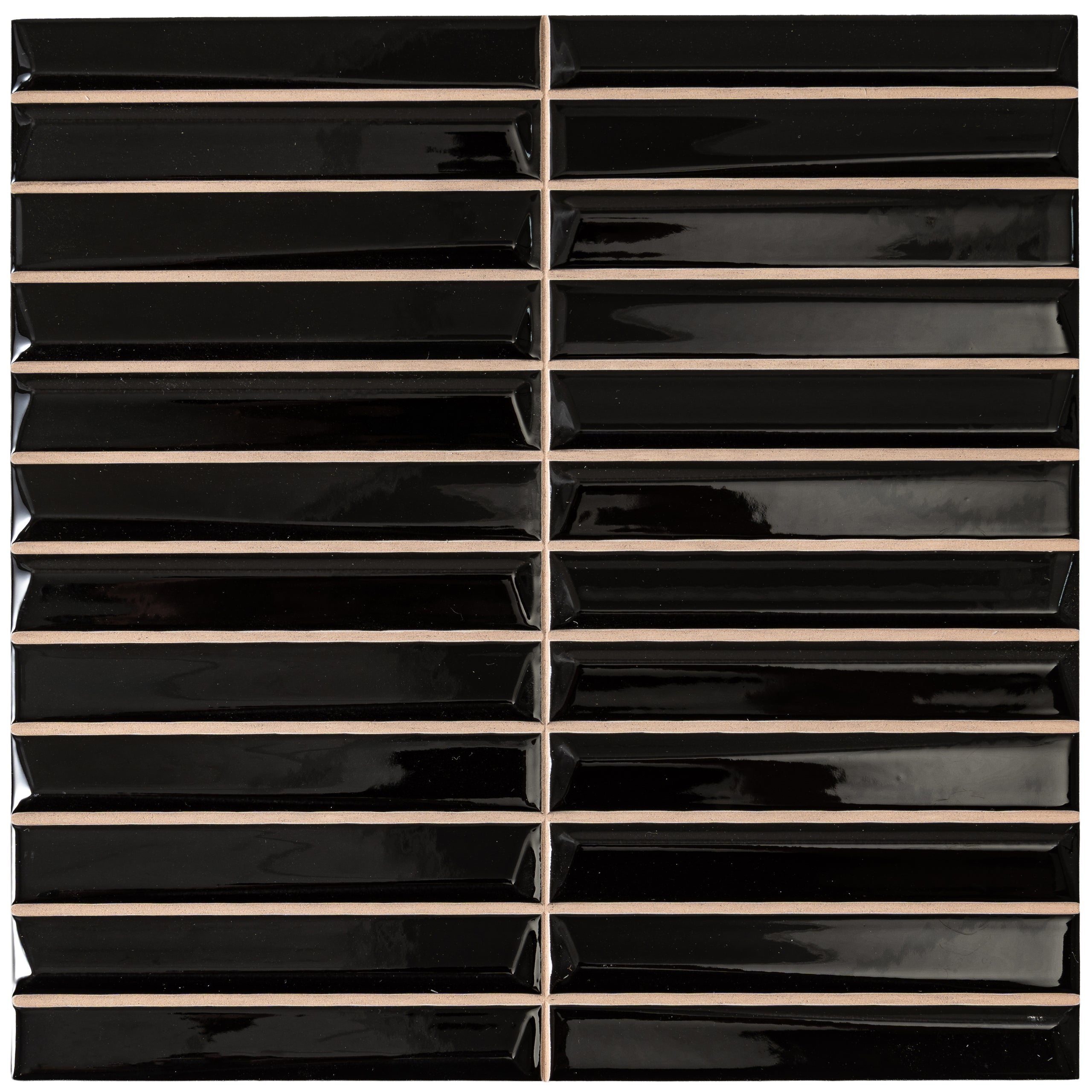 Baldwin Black Textured Ceramic Kit Kat Tile | Tile Club