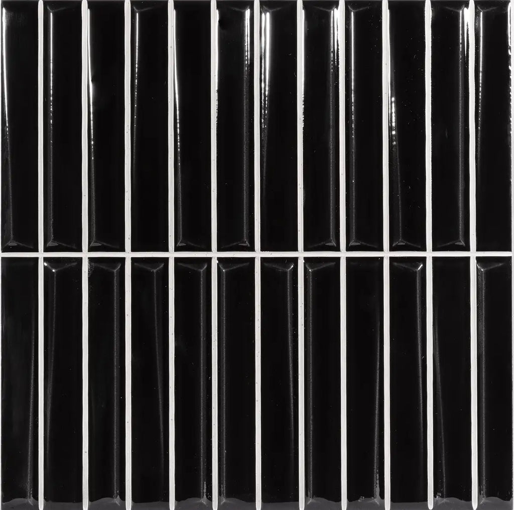 Baldwin Black Textured Ceramic Kit Kat Tile | Tile Club
