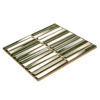 Baldwin Green Textured Ceramic Kit Kat Tile | Tile Club