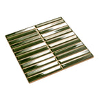 Baldwin Green Textured Ceramic Kit Kat Tile | Tile Club