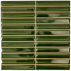 Baldwin Green Textured Ceramic Kit Kat Tile | Tile Club