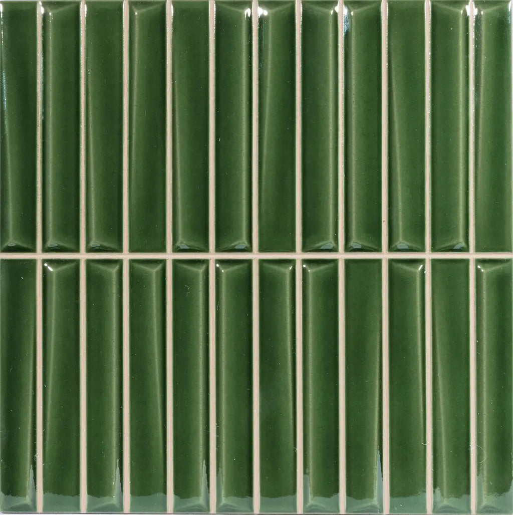 Baldwin Green Textured Ceramic Kit Kat Tile | Tile Club