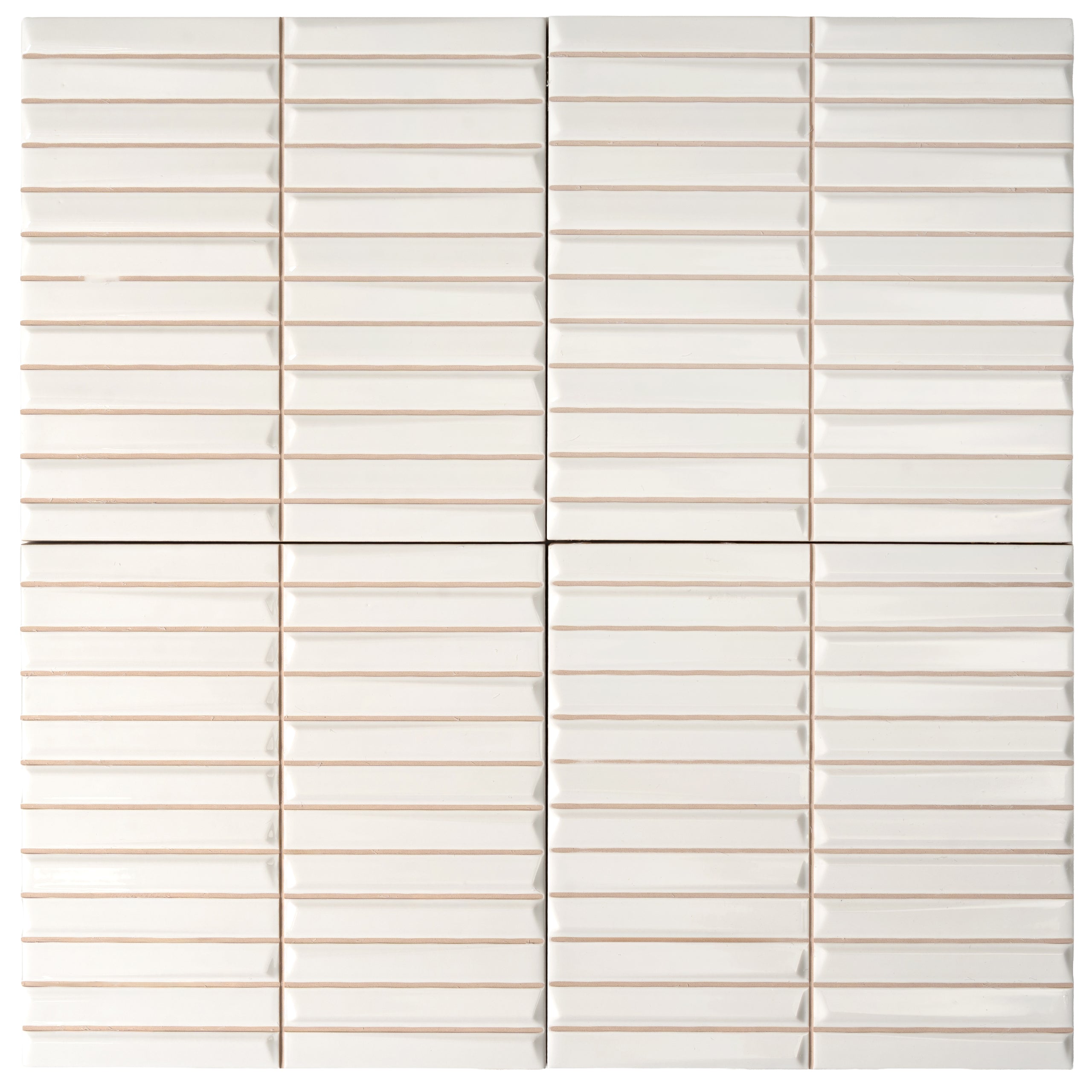 Baldwin White Textured Ceramic Kit Kat Tile | Tile Club