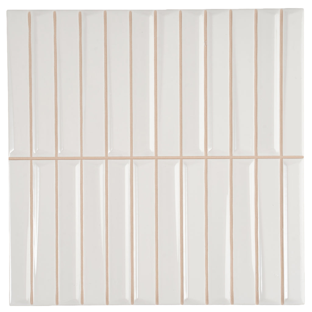 Baldwin White Textured Ceramic Kit Kat Tile | Tile Club
