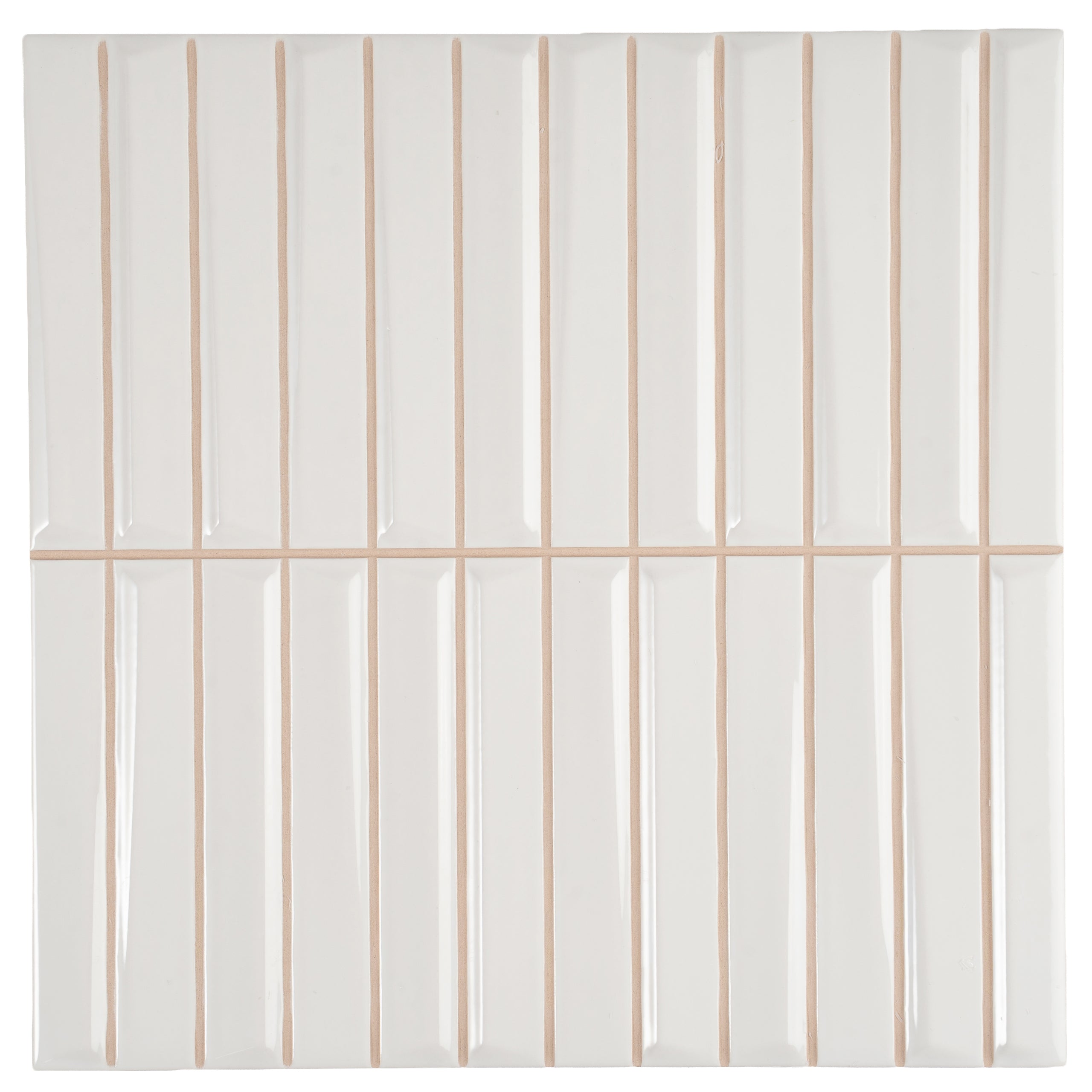 Baldwin White Textured Ceramic Kit Kat Tile | Tile Club