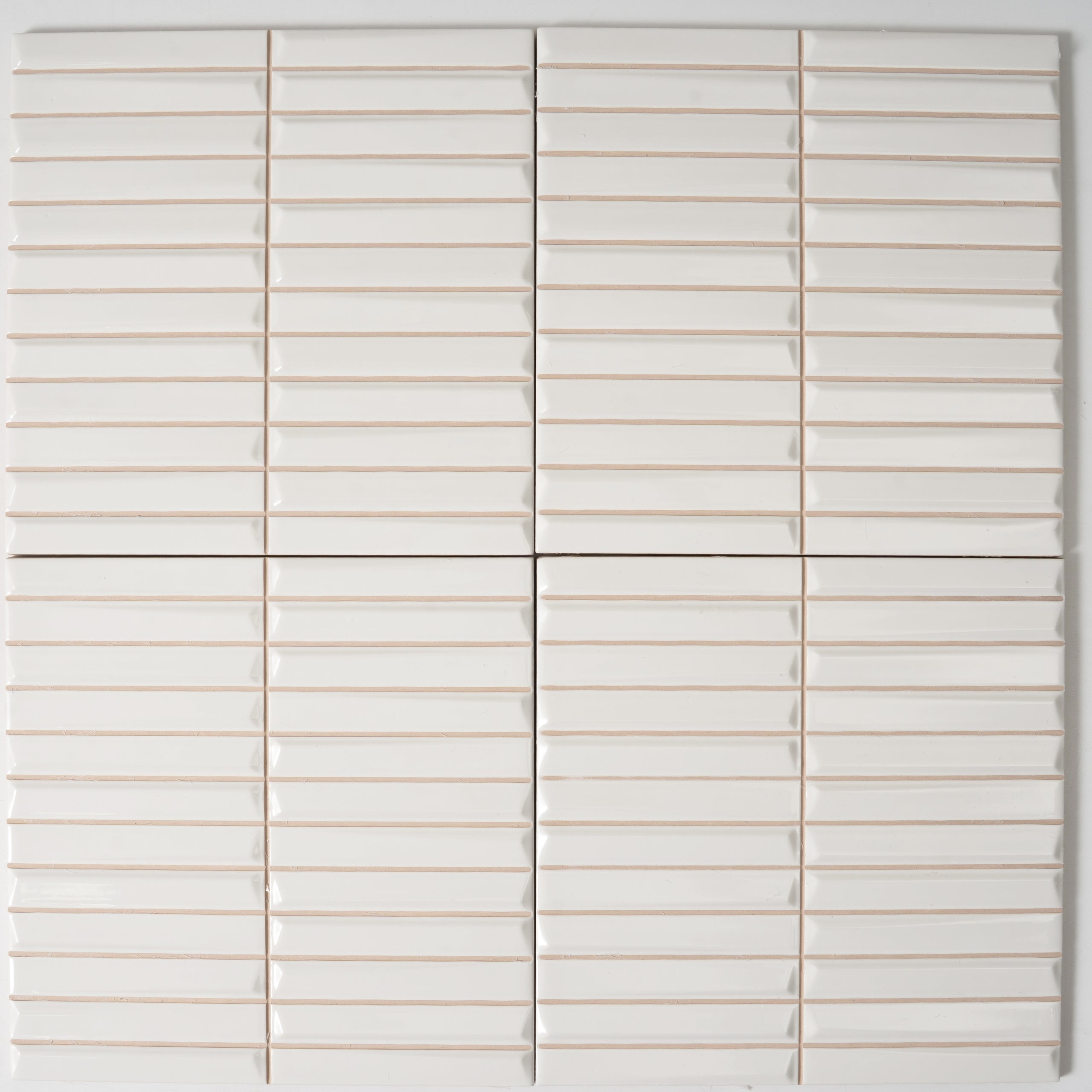 Baldwin White Textured Ceramic Kit Kat Tile | Tile Club
